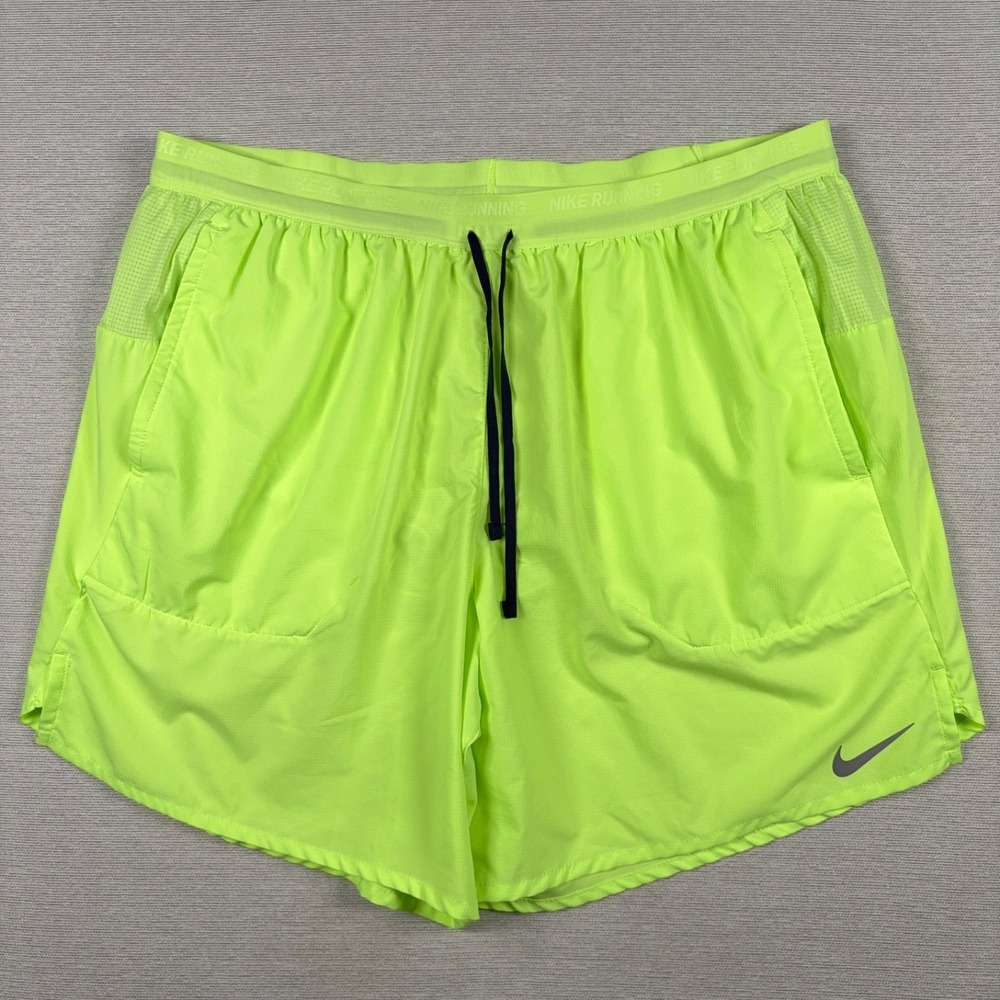 Nike Stride Brief-Lined 7" Running Shorts Mens Size XL Ghost Green Polyester